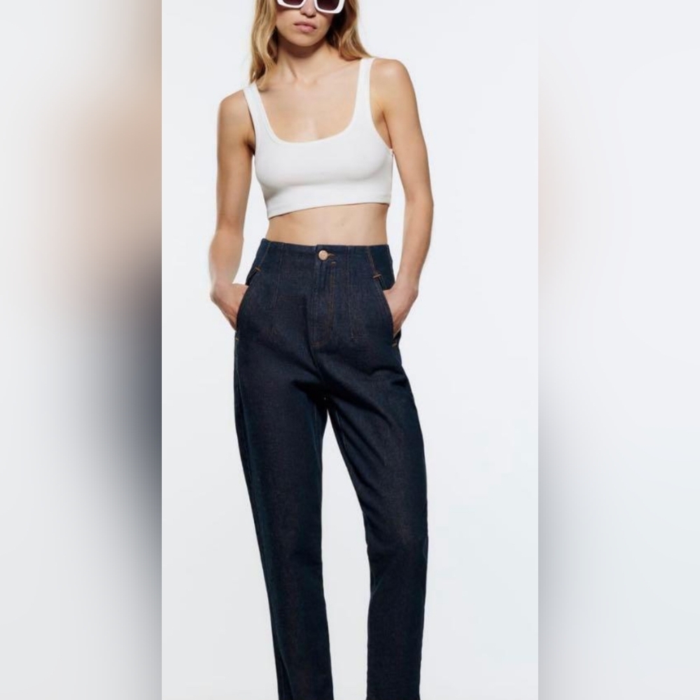 ZARA SZ SM HIGH RISE TAILORED FIT JEANS